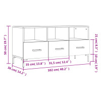 Produktbild för Tv-bänk svart 102x36x50 cm konstruerat trä