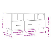 Produktbild för Tv-bänk vit högglans 102x36x50 cm konstruerat trä