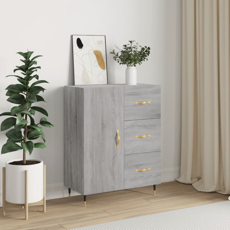 Produktbild för Skänk grå sonoma 69,5x34x90 cm konstruerat trä