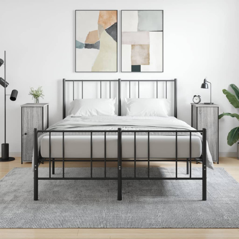 Produktbild för Sängbord 2 st grå sonoma 32x42x80 cm konstruerat trä