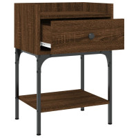 Miniatyr av produktbild för Sängbord 2 st brun ek 40,5x31x60 cm konstruerat trä