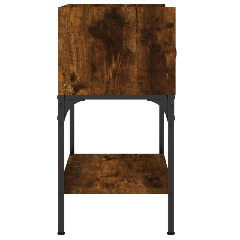 Produktbild för Sängbord 2 st rökfärgad ek 40,5x31x60 cm konstruerat trä