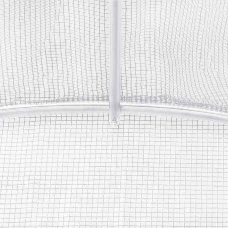 Produktbild för Växthus med stålram vit 6 m² 3x2x2 m