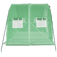 Miniatyr av produktbild för Växthus med stålram grön 6 m² 3x2x2 m