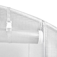 Produktbild för Växthus med stålram vit 12 m² 6x2x2,85 m