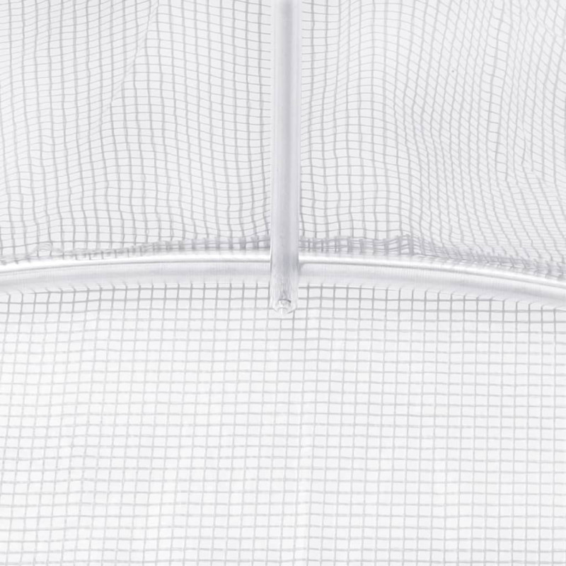 Produktbild för Växthus med stålram vit 4 m² 2x2x2 m