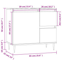 Produktbild för Badrumsskåp vit 65x33x60 cm konstruerat trä