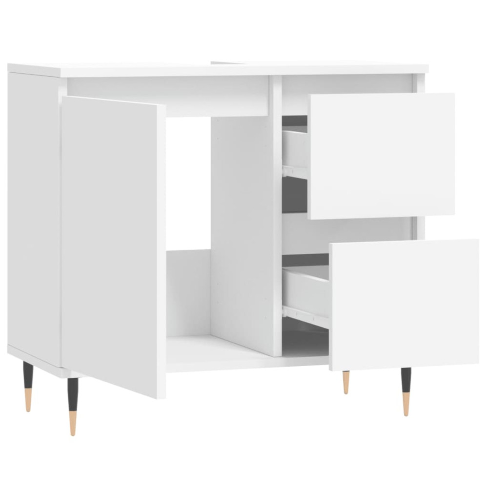 Produktbild för Badrumsskåp vit 65x33x60 cm konstruerat trä