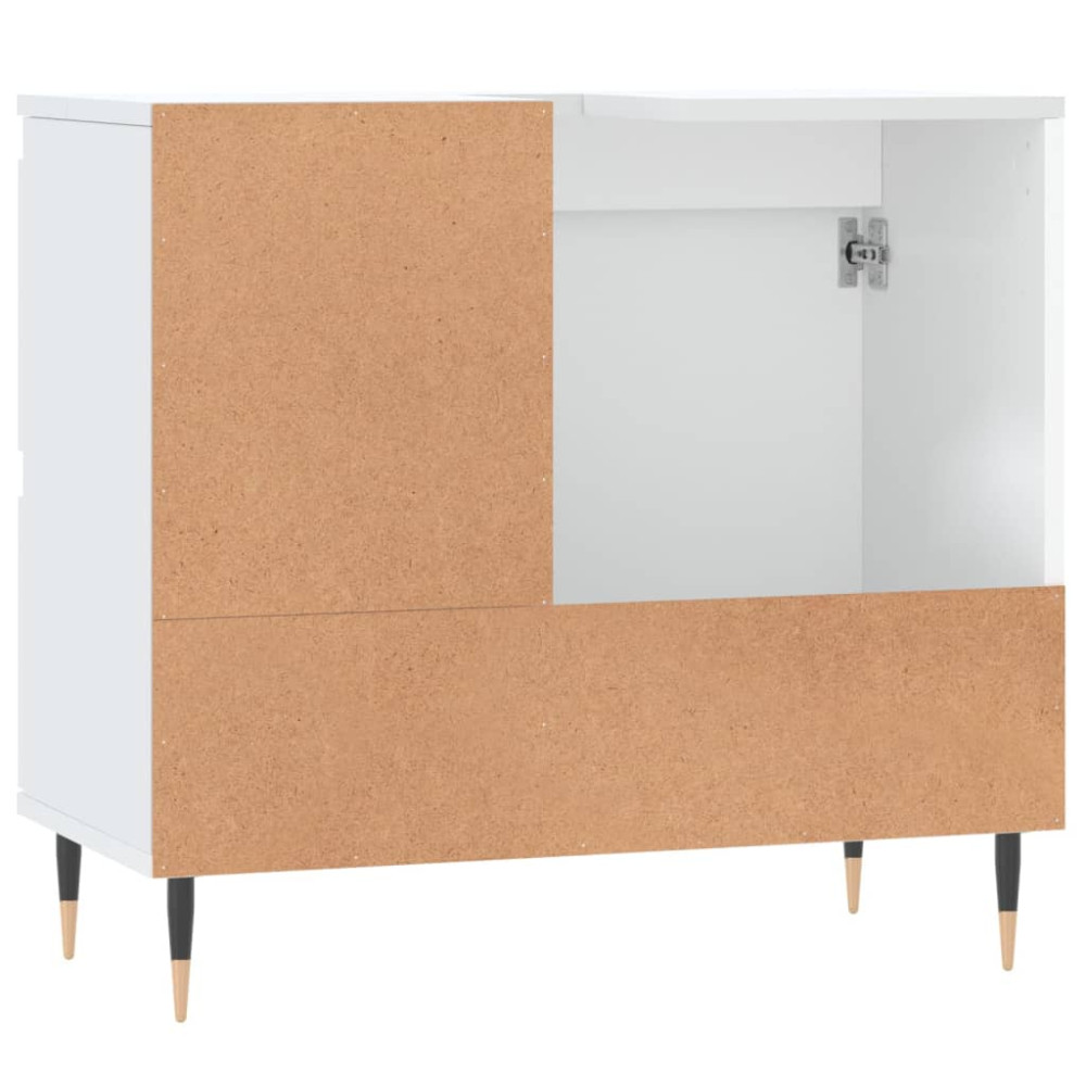 Produktbild för Badrumsskåp vit 65x33x60 cm konstruerat trä