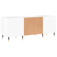 Miniatyr av produktbild för Stereobänk vit högglans 121x38x48 cm konstruerat trä
