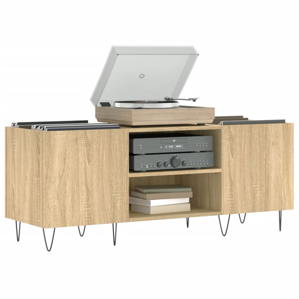 Produktbild för Stereobänk sonoma-ek 121x38x48 cm konstruerat trä