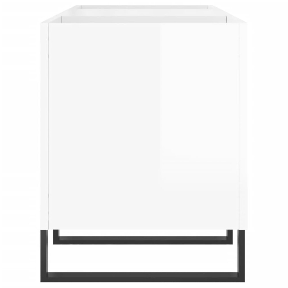 Produktbild för Stereobänk vit högglans 121x38x48 cm konstruerat trä