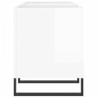Produktbild för Stereobänk vit högglans 121x38x48 cm konstruerat trä