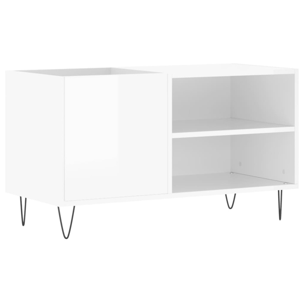 Produktbild för Stereobänk vit högglans 85x38x48 cm konstruerat trä