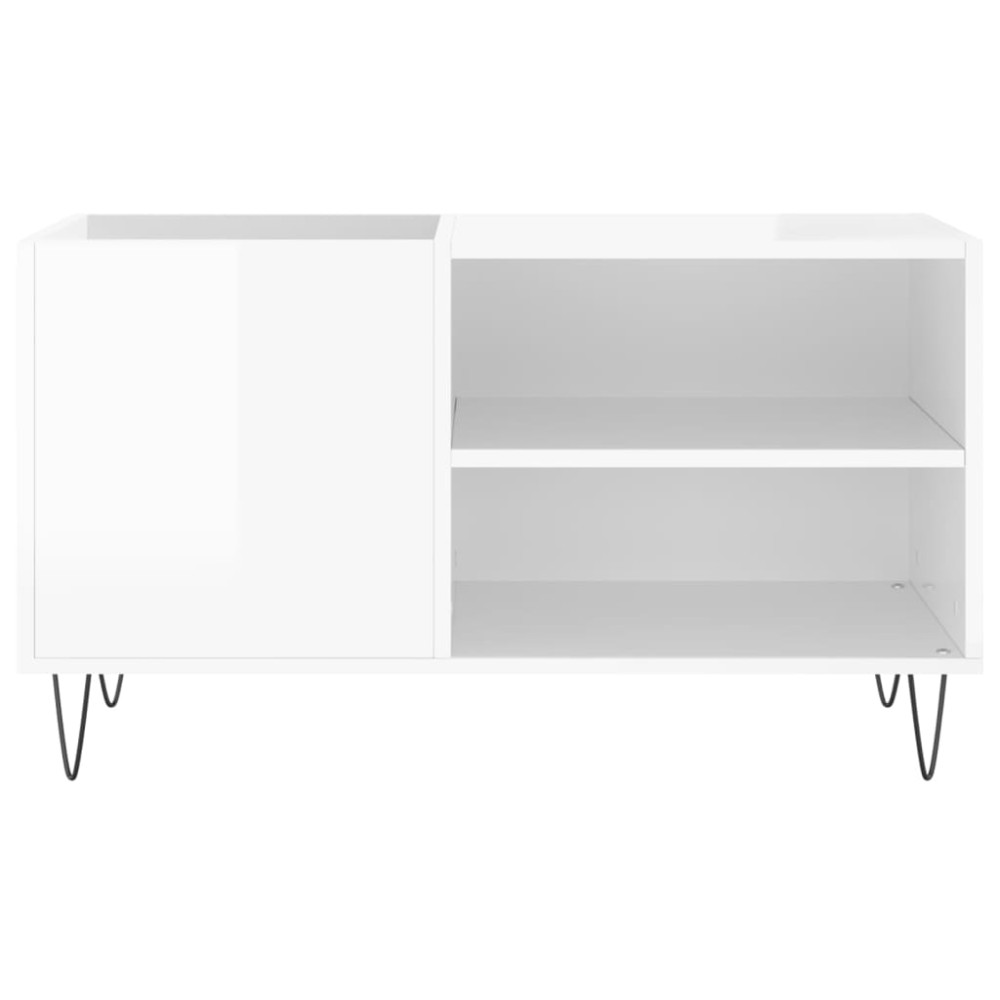 Produktbild för Stereobänk vit högglans 85x38x48 cm konstruerat trä