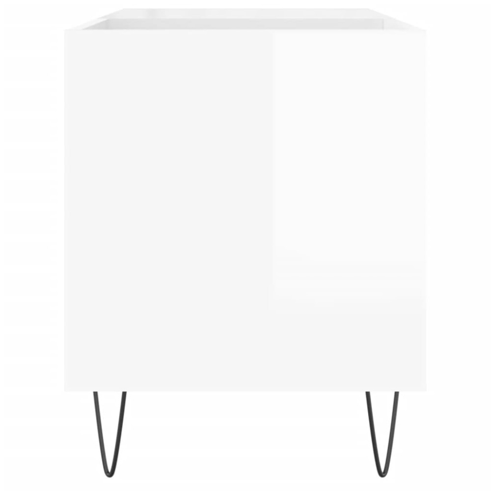 Produktbild för Stereobänk vit högglans 85x38x48 cm konstruerat trä