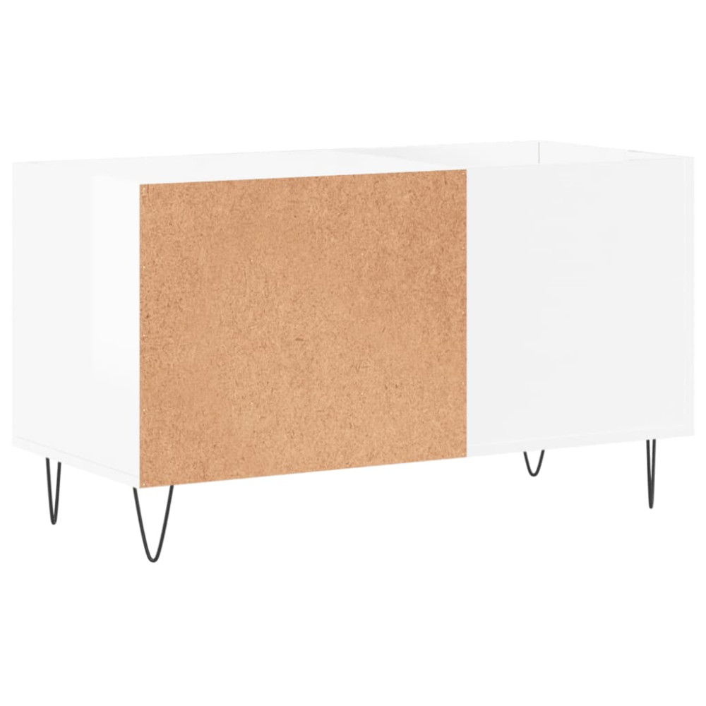 Produktbild för Stereobänk vit högglans 85x38x48 cm konstruerat trä