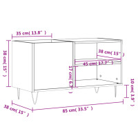 Produktbild för Stereobänk vit högglans 85x38x48 cm konstruerat trä