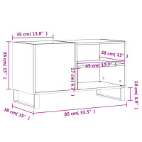 Produktbild för Stereobänk brun ek 85x38x48 cm konstruerat trä