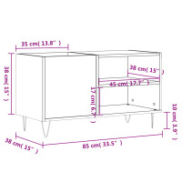 Produktbild för Stereobänk betonggrå 85x38x48 cm konstruerat trä