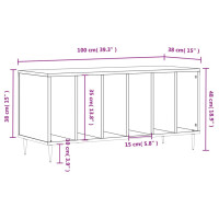 Produktbild för Stereobänk vit 100x38x48 cm konstruerat trä