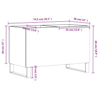 Produktbild för Stereobänk vit högglans 74,5x38x48 cm konstruerat trä