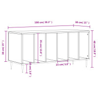 Produktbild för Stereobänk rökfärgad ek 100x38x48 cm konstruerat trä