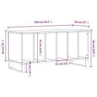 Produktbild för Stereobänk vit högglans 100x38x48 cm konstruerat trä