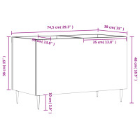 Produktbild för Stereobänk vit högglans 74,5x38x48 cm konstruerat trä