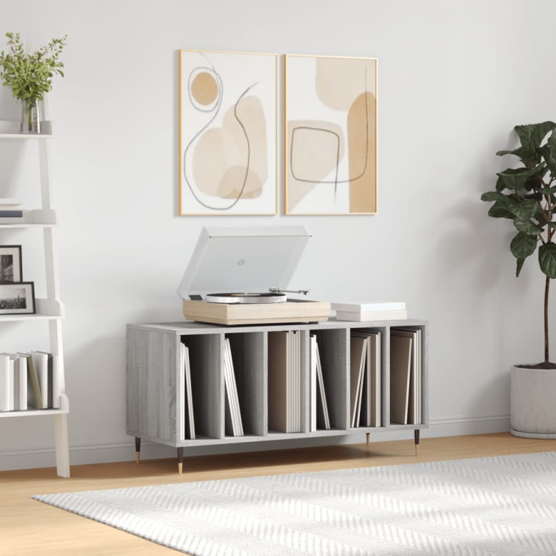 Produktbild för Stereobänk grå sonoma 100x38x48 cm konstruerat trä