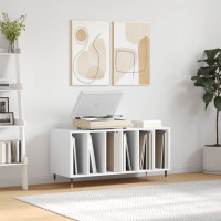 Produktbild för Stereobänk vit högglans 100x38x48 cm konstruerat trä