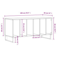 Produktbild för Stereobänk betong-grå 100x38x48 cm konstruerat trä