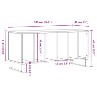 Produktbild för Stereobänk vit 100x38x48 cm konstruerat trä