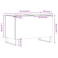 Produktbild för Stereobänk vit 74,5x38x48 cm konstruerat trä