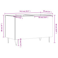 Produktbild för Stereobänk vit 74,5x38x48 cm konstruerat trä