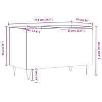 Produktbild för Stereobänk brun ek 74,5x38x48 cm konstruerat trä