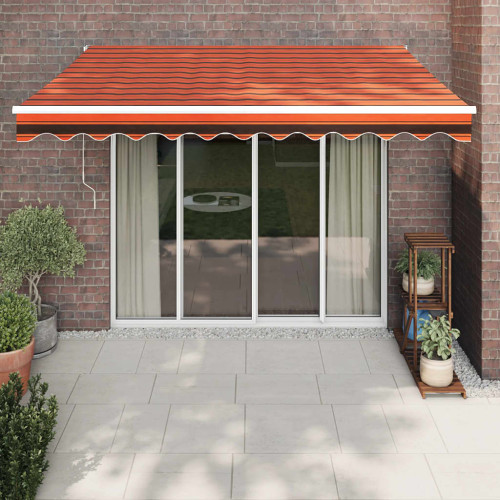 vidaXL Markis infällbar orange och brun 3x2,5 m tyg&aluminium