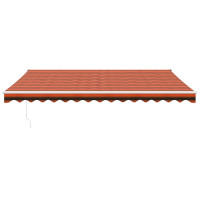Produktbild för Markis infällbar orange och brun 4x3 m tyg&aluminium