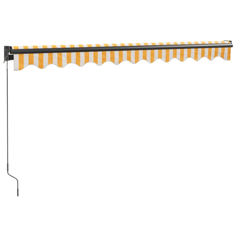 Produktbild för Markis infällbar gul och vit 3x2,5 m tyg&aluminium