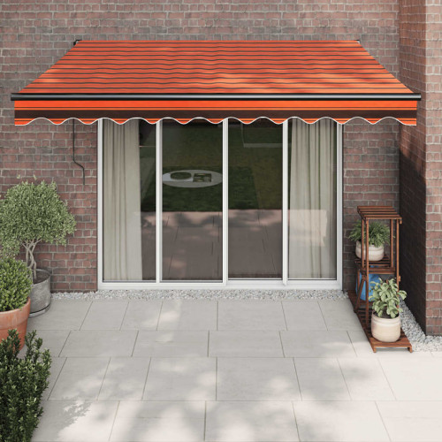 vidaXL Markis infällbar orange och brun 3x2,5 m tyg&aluminium - Markiser & Tillbehör