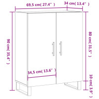 Produktbild för Skåp vit 69,5x34x90 cm konstruerat trä