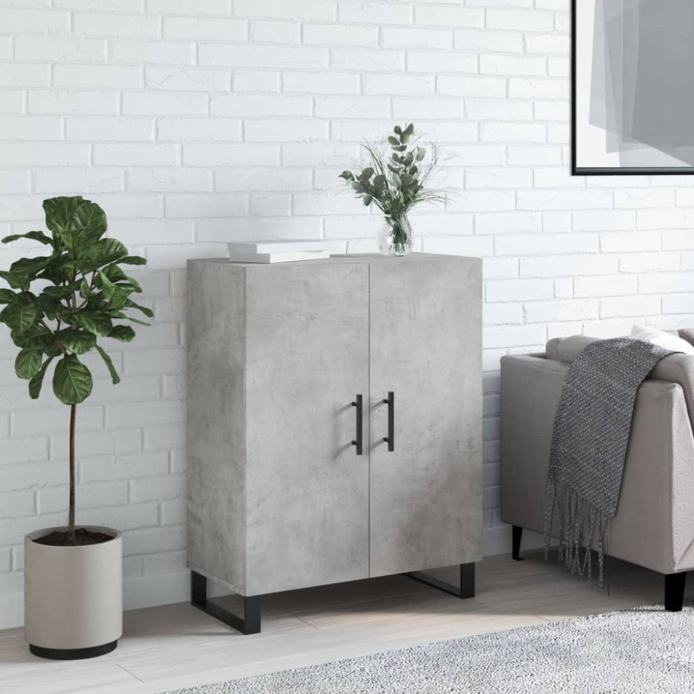 Produktbild för Skänk betonggrå 69,5x34x90 cm konstruerat trä