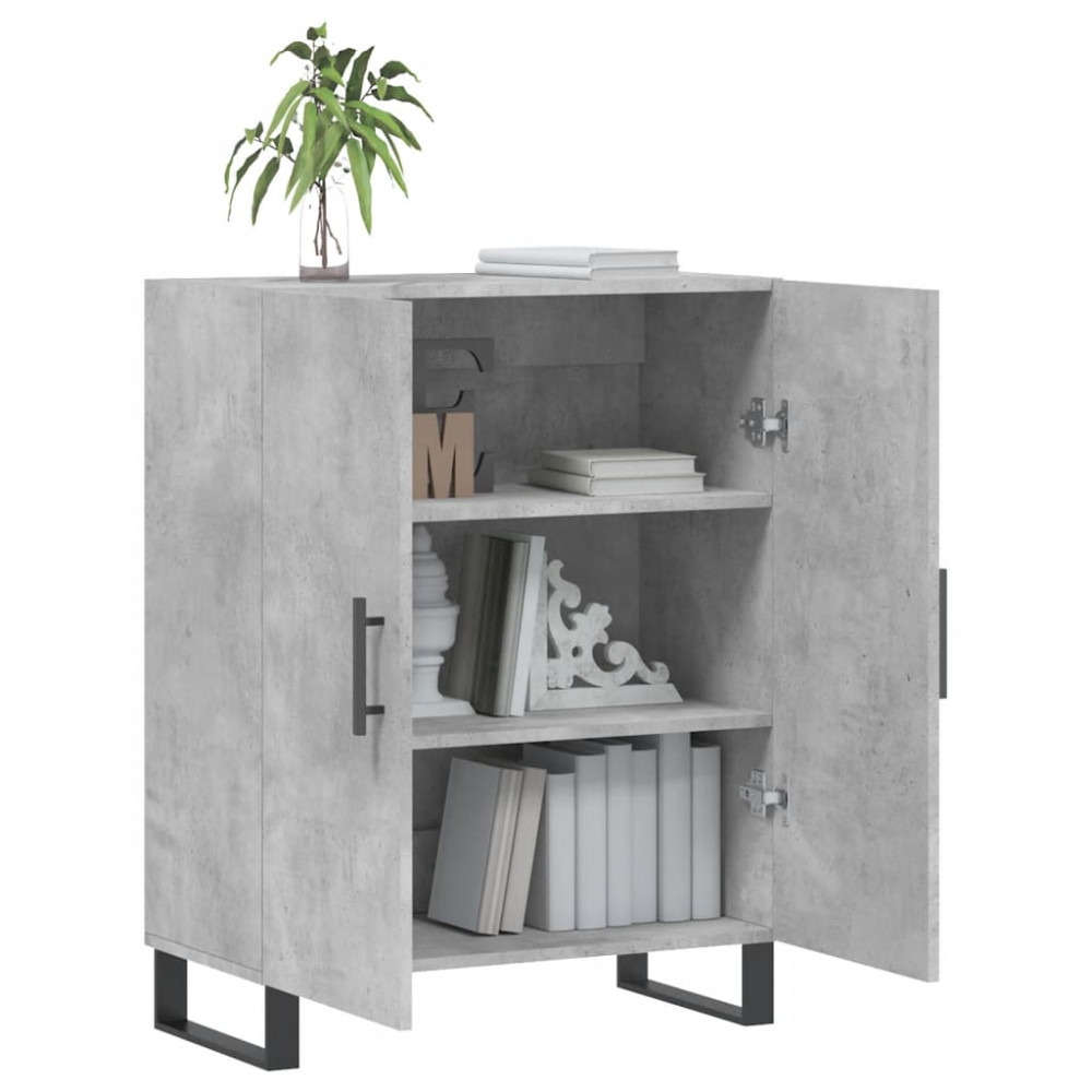 Produktbild för Skänk betonggrå 69,5x34x90 cm konstruerat trä