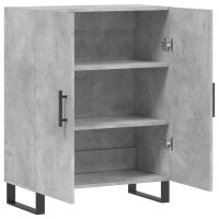 Produktbild för Skänk betonggrå 69,5x34x90 cm konstruerat trä