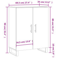 Produktbild för Skänk rökfärgad ek 69,5x34x90 cm konstruerat trä