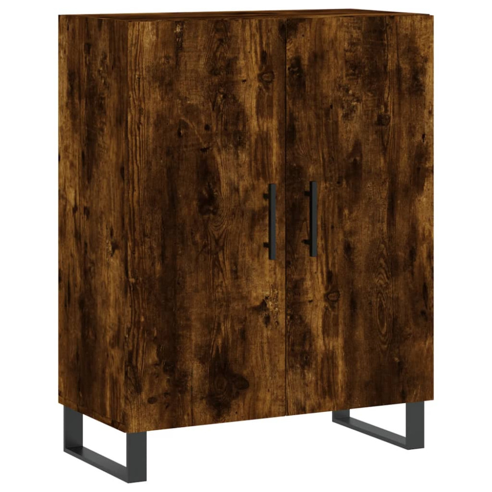 Produktbild för Skänk rökfärgad ek 69,5x34x90 cm konstruerat trä
