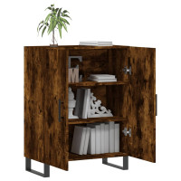 Produktbild för Skänk rökfärgad ek 69,5x34x90 cm konstruerat trä