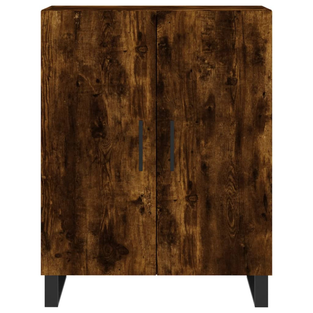Produktbild för Skänk rökfärgad ek 69,5x34x90 cm konstruerat trä