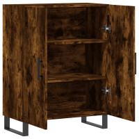 Produktbild för Skänk rökfärgad ek 69,5x34x90 cm konstruerat trä