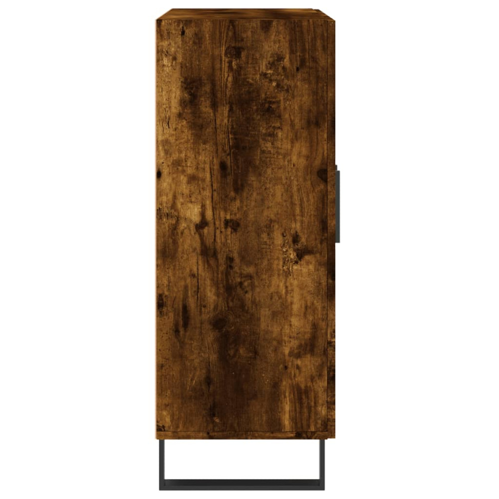Produktbild för Skänk rökfärgad ek 69,5x34x90 cm konstruerat trä